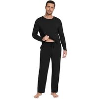 Conjunto de Pijama Personalizado de Bambú Voscose para Hombre, Camisa de Manga Larga y Pantalones, Ropa de Dormir Ligera, Tallas S-XXL B0D6W2VG1X