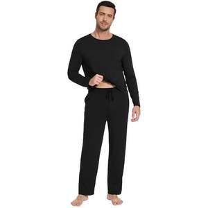 Ensemble de pyjama pour homme en bambou Voscose personnalisé, chemise de nuit à manches longues et pantalon long, vêtements de détente légers, tailles S à XXL - Product Image 2