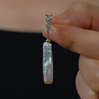 Boucles d'oreilles en perles, cadeau de la Saint-Valentin, perles baroques d'eau douce authentiques, plaqué or, argent 925, crochet français, romantique, pour femmes, vente en gros