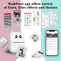 Imprimante photo thermique mini USB AI de poche pour usage domestique, noir et blanc, sans fil, portable, compatible Android/iOS, avec papier, pour codes-barres et prix