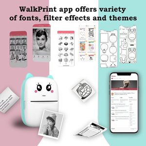 เครื่องพิมพ์ภาพถ่ายขนาดพกพาแบบพกพา ใช้ในบ้าน สีขาวดำ ใช้พอร์ต USB สำหรับ Android IOS ไร้สาย พิมพ์บาร์โค้ด <span class=keywords><strong>ราคา</strong></span><span class=keywords><strong>ป</strong></span>ระหยัด พร้อมกระดาษ - Product Image 6