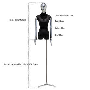 Venta al por mayor de ropa para mujer, maniquí para mujer, soporte de exhibición de medio cuerpo, cabeza dorada, brazos colgantes flexibles, maniquí para mujer - Product Image 6