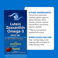 Gélules de lutéine, de zéaxanthine, d'oméga 3 et de vitamine D de haute qualité à marque privée pour la protection de la vue et la santé oculaire globale