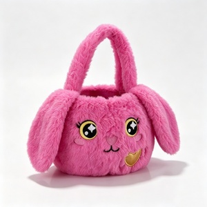Customized Bunny plush bag,Rabbit plush handbag,Pink plush bunny <b>purse</b>,Animal plush tote bag, bunny plush bag - Product Image 4
