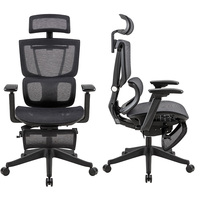 Chaise de bureau ergonomique de direction haut de gamme avec accoudoirs 4D, dossier haut et entièrement en maille, pivotante
