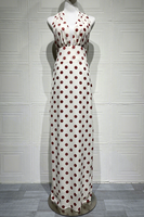Robe Chic Personnalisée à Col Halter Sans Manches, Robe d'Été à Pois, Robe Élégante Ample et Décontractée pour Soirée et Fête pour Femme