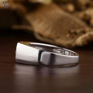 1,25 TDW corte redondo estilos solitarios banda de diamantes para hombres oro blanco Cvd/Hpht Joyería de diamantes - Product Image 3