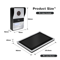 Système d'interphone vidéo en métal avec serrure électrique, sonnette intelligente Wi-Fi, affichage extérieur complet et accessoires