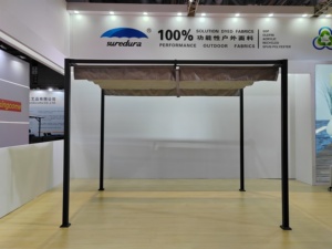 Pérgola Bioclimática Moderna para Jardín Exterior, Marco de Aluminio Ecológico, Tela de PVC Impermeable, Techo Retráctil, Toldo Económico y Natural - Product Image 3