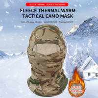 Masker Balaclava Kamuflase Termal Polar Fleece Hangat Musim Dingin, Pelindung UV Tahan Air untuk Olahraga Ski dan Memancing