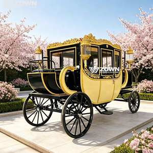 Carruaje de Caballos Eléctrico de Lujo de Cuatro Ruedas, Tamaño Personalizado, Dorado, para Bodas Reales, Ruedas Sólidas, Batería de 60V, 2 Años de Garantía, en Venta - Product Image 1