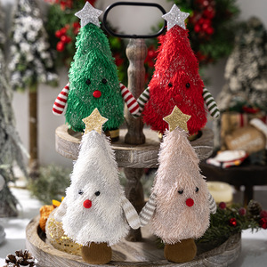 Wholesale Handmade Eco-Friendly Plush <b>Christmas</b> <b>Tree</b>-shaped <b>Desktop</b> Ornaments for Home Party Display Decor - Product Image 1