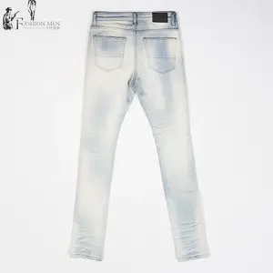 בגדי וואנגשנג 2024 סגנון חדש גברים מכנסי ג'ינס ישרים היפ הופ ג'ינס גברים רוכסן ג'ינס נוסטלגי דק