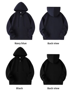 Tùy Chỉnh Người Đàn Ông Dài Tay Áo Trùm đầu Áo Thun Áo 300 GSM Vải Dệt Kim Phong Cách Giản Dị Nửa-Zip Mùa Đông Áo - Product Image 3