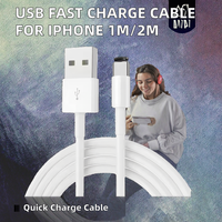 Câble de données USB à charge rapide de haute qualité pour iPhone 13 Pro Max 12 11 X 8 7 1M 2M en cuivre pur avec gaine en PVC pour utilisation avec appareil photo