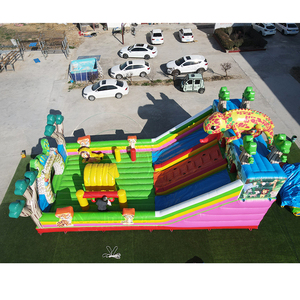 Parcours d'obstacles gonflable Dinosaures de la <span class=keywords><strong>Jungle</strong></span> avec toboggan, <span class=keywords><strong>jeu</strong></span> de défi pour fêtes d'enfants en extérieur - Product Image 2