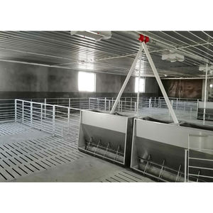 Velocidad de alimentación de ajuste automático al por mayor, comederos de animales de granja para cerdos, comedero de acero inoxidable de doble cara - Product Image 4