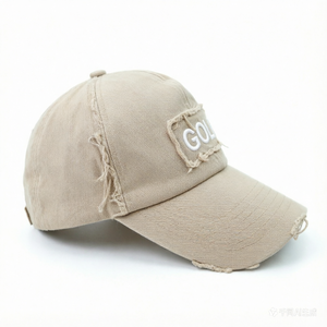 Gorra de Béisbol Unisex de 6 Paneles INJAEVINA, Estilo Desgastado, con Parche de Tela Personalizado, Gorra de Viaje con Letras Impresas Curvadas - Product Image 2