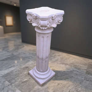 Pilar de Pedestal de Mármol Blanco Sólido Moderno, Tallado a Mano, Superficie de Alto Pulido para Uso en Jardines de Villas, HAYAT INDUSTRIES HY-Z09300 - Product Image 3