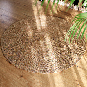 Alfombra Tapete de Estilo Nórdico Moderno Tejida en Ratán y Cuerda de Junco para Uso Doméstico de Lujo Ligero en Dormitorio Sala de Estar Tienda de Ropa Fotografía - Product Image 2