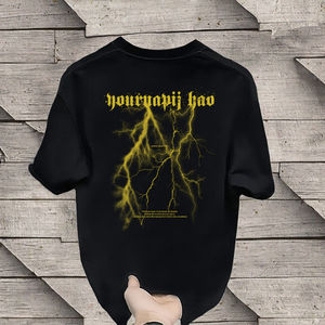 Camiseta de Punto Personalizada Unisex con Cuello Redondo, 100% Algodón, Corte Holgado Informal, Diseño en Blanco, Fabricante Directo - Product Image 3