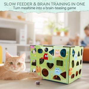 Juguete Interactivo para Mascotas AFP, Rompecabezas de Cartón con Comida, Laberinto Dispensador de Golosinas, Juguete para Gatos, Alimentador Lento para Jugar en Interiores - Product Image 5