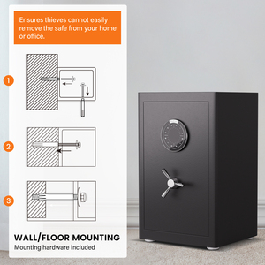 Coffre-fort domestique ignifuge de 2,0 pieds cubes pour documents, robuste, en acier, avec clavier numérique et 3 méthodes de déverrouillage, mobilier de chambre - Product Image 4