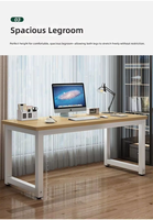 Bureau d'ordinateur moderne et simple 2026 pour la maison et le bureau, table d'écriture pour ordinateur portable en MDF avec cadre métallique robuste, plusieurs tailles et couleurs, vente en gros OEM