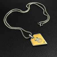 Hip Hop personnalisé géométrique araignée motif Dogtag noir Scorpion pendentif collier mode acier inoxydable hommes bijoux