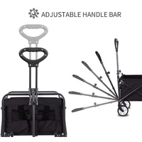 Chariot de plage pliable imperméable en tissu Oxford 600D avec poignée réglable pour le camping, la randonnée et le jardin, OEM