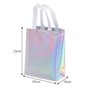 <span class=keywords><strong>Sac</strong></span> fourre-tout non tissé imperméable brillant <span class=keywords><strong>Sac</strong></span> à provisions écologique réutilisable pour un usage quotidien Voyage d'épicerie - Product Image 2