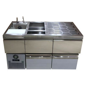 Estación de Bar Móvil, Estación de Coctelería Comercial de Acero Inoxidable, Mesa de Coctelería Impermeable, Mesa de Té - Product Image 2