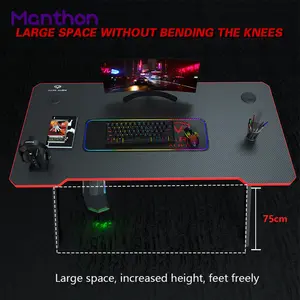 Yeni Modern özel taşınabilir ayarlanabilir L şekli RGB LED ışıkları bilgisayar PC Gamer oyun masa masa