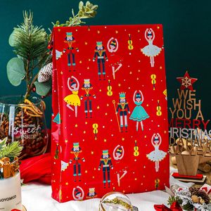 MAYPLUSS Red Christmas <b>Wrapping</b> <b>Paper</b> Roll 17in X 33ft Nutcracker Design Gift Craft Packaging Recyclable - Product Image 6