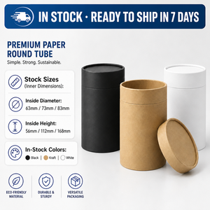 Emballage personnalisé en tube de papier kraft, boîte cadeau ronde pour baume à lèvres, déodorant, thé, café - Product Image 2