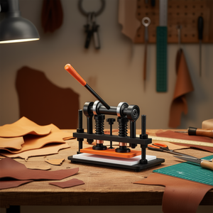 เครื่องตัดแบบสองแกน 12 มม. 26 x 12 ซม. เครื่องตัดหนังแบบแมนนวล แผ่นลายนูน อุปกรณ์งานฝีมือ - Product Image 2