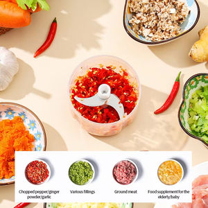 Wireless USB Rechargeable Mini Food Processor Garlic Press <b>Vegetable</b> <b>Cutter</b> Meat Grinder Eco-Friendly 300ML Capacity Plastic - Product Image 4