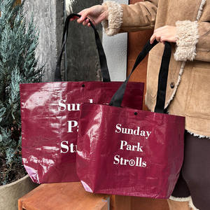 Bolsa de Compras Tejida Grande para Mujer, con Logotipo Impreso, Bolsa de Supermercado Tejida, Bolsa de Mano para Uso Diario - Product Image 3