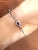 Bracelet de pierres précieuses rubis de sang de pigeon naturel en or blanc 18 carats de conception de luxe pour les femmes bijoux de mariage/fête avec certificat GRC