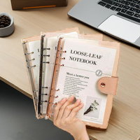 Carnet A5 à couverture rigide, classeur à 6 anneaux, couvertures transparentes étanches, planificateur de calendrier, cahiers à feuilles mobiles personnalisables, vente en gros