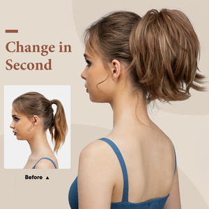 Vente en gros Nouveau design Queue de cheval synthétique à griffes <span class=keywords><strong>Postiche</strong></span> instantanée <span class=keywords><strong>Chignon</strong></span> droit Métaux pliables Queue de cheval courte Extensions de <span class=keywords><strong>cheveux</strong></span> - Product Image 2