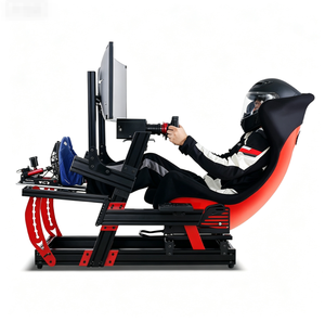 de conducción de coche con soporte de monitor único, kit de simulación de carreras de extrusión de aluminio negro, 4080 - Product Image 1