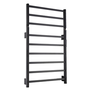 Scaldasalviette da Hotel 50x65,5cm con Mensola Pieghevole, 6 Barre in <span class=keywords><strong>Acciaio</strong></span> Inox 304, Nero Opaco - Product Image 2