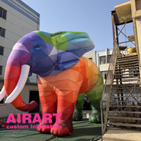 Mascotte d'éléphant gonflable colorée pour spectacle lumineux, décoration de voiture de défilé, modèle d'éléphant gonflable
