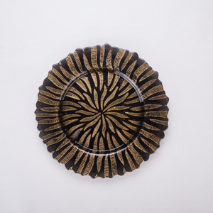Nouvelle <span class=keywords><strong>assiette</strong></span> de chargeur en verre en gros pour la décoration de <span class=keywords><strong>table</strong></span> à manger <span class=keywords><strong>assiette</strong></span> de noël verte ronde - Product Image 5