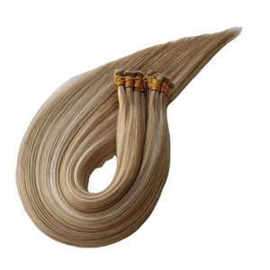 Jasminebeauty 100g Genius Weft Hair Blonde Highlights Double Drawn Hand Tied Genius Weft Human Hair Extensions Europe hair - Product Image 2