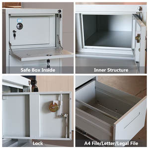 Gabinete <span class=keywords><strong>de</strong></span> archivo <span class=keywords><strong>de</strong></span> acero <span class=keywords><strong>de</strong></span> 4 cajones con cerradura <span class=keywords><strong>de</strong></span> metal con bóveda segura - Product Image 5