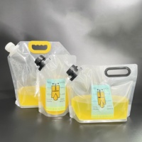 Emballage de boisson liquide en plastique recyclé 1L 2L Doypack Demi-gallon Sac de boisson en plastique Emballage de boisson en sachet avec bec verseur