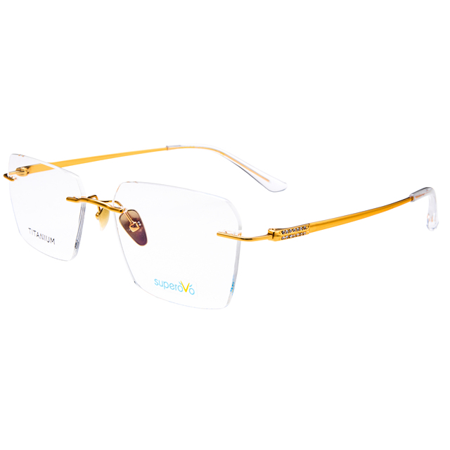 Unisex Rimless Metal Eyeglasses Frame Print Decoration Reading Daily Wear Lightweight Clear Vision Optical Glasses All Face