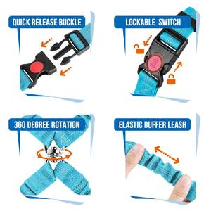 เข็มขัดนิรภัยในรถยนต์สำหรับสุนัข2ตัวสายจูงสุนัขปรับได้สายรัดพนักพิงศีรษะเพื่อความปลอดภัยในการเดินทาง - Product Image 3